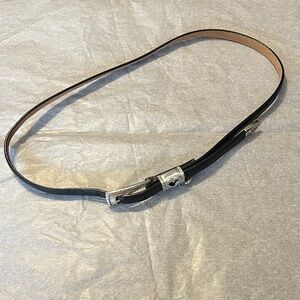 Brighton Black Leather Belt with Silver Buckle